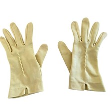 Vintage Pale Yellow Gloves, Formal Gloves
