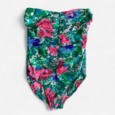 Vintage Multicolored Floral One Piece Swimsuit