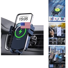 MOKPR Wireless Car Charger Auto-Clamping Air Vent Mount 15W Fast Charging