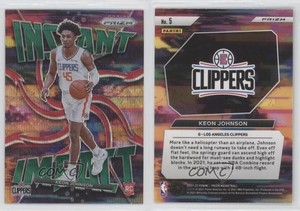 2021-22 Panini Prizm Instant Impact Green Wave Prizm Keon Johnson #5 Rookie RC