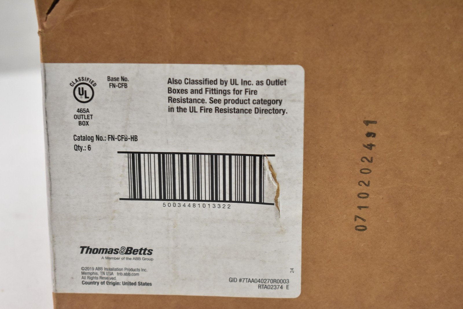 Carlon DraftTight Ceiling Fan Box 26 CU IN Energy Saving New Work 6 Pack USA ABB