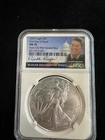 2024 P Silver Eagle $1 FDOI MS70 (Rare) Anna Cabral SIGNED REAGAN LOW POP NO RES