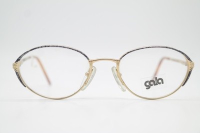 Vintage Brille gala AMELINDA Gold Violett Oval Brillengestell eyeglasses
