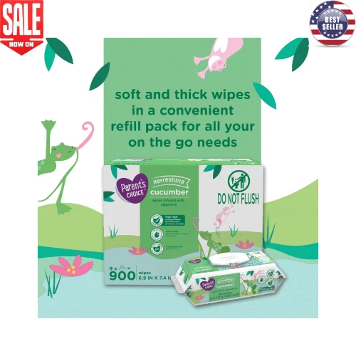 Cucumber Scented Wipes Hypoallergenic , 900 Count, Bulk Pack Free Shipping
Opens in a new window or