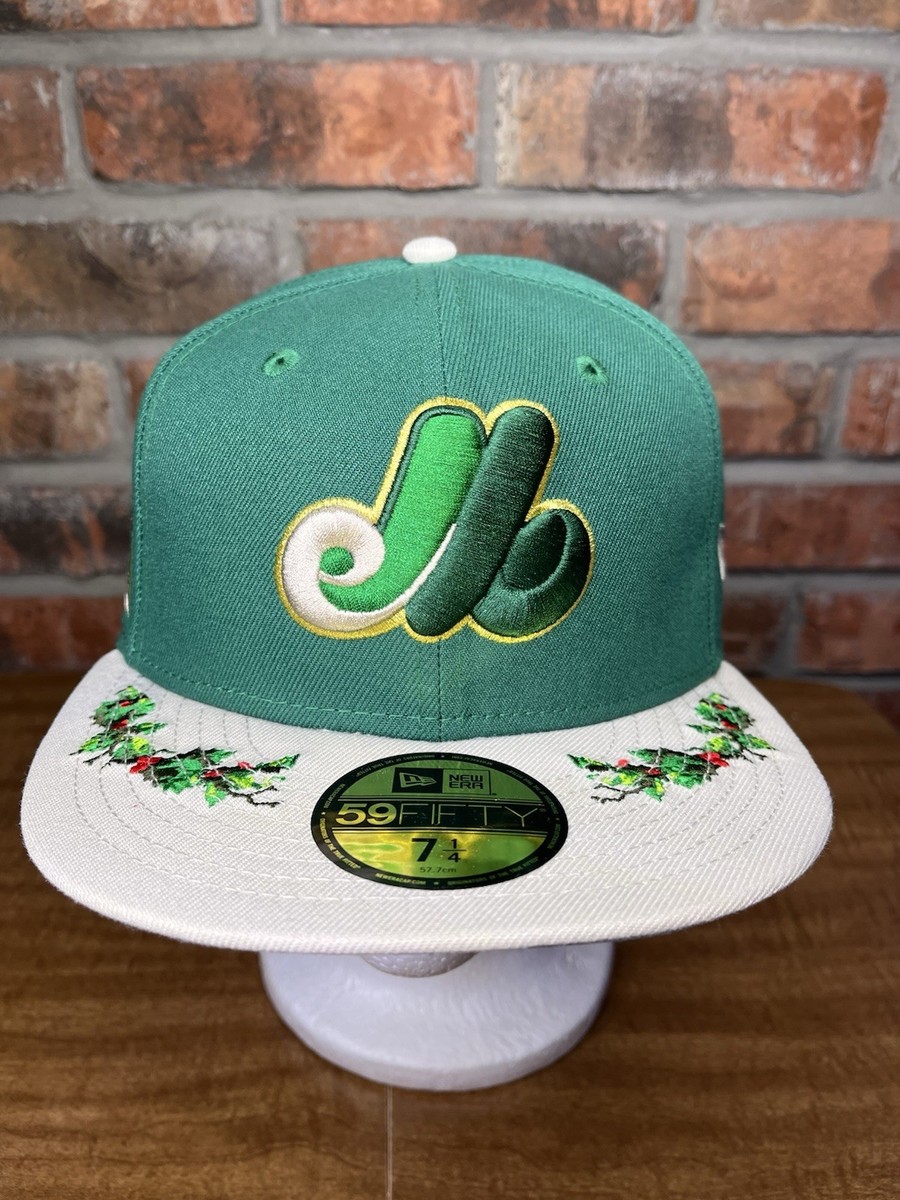 New Era Montreal Expos Novelty Holly Christmas 59fifty 7 1/4 Green
