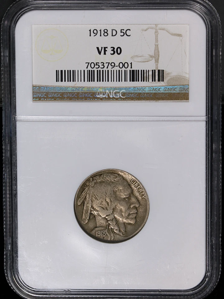 1918-D Buffalo Nickel NGC VF30 Superb Eye Appeal Nice Strike - Image 3 of 4