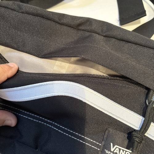 Vans Fanny Pack Black Big White Stripe Logo Belt Bag Crossbody - Picture 3 of 7