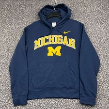 Nike Michigan Wolverines Hoodie Women Medium Navy Blue Pullover Long Sleeve New