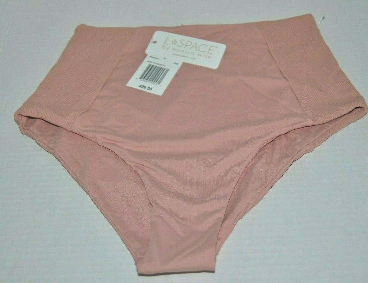 NWT L*Space Jackie High Waist Bottom Swimwear Pink Women's Size
