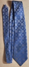 Vintage Devonian Collection Blue Snowstorm 1970s Wide Mod Necktie 55 Inches