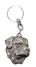 Rottweiler, Rott, Rottie II - Silver-plated dog pendant, handbag decoration, bac