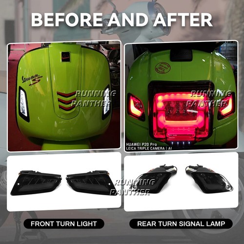 LED Front Rear Turn Signal Light Flashing For VESPA GTS125 250 300 GTV250 GTV300 - Picture 3 of 14