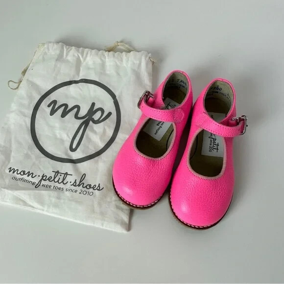 Size 6 Shocking Pink Leather Mary Janes