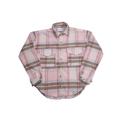 Barbie Flannel Women's Size XS Graphic Print Pink Multicolor Long Sleeve