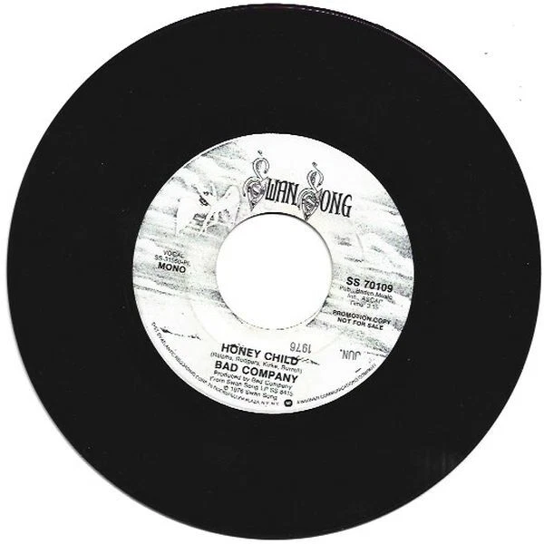 Bad Company - Honey Child (Mono) / Honey Child (Stereo) 7" 45 RPM Promo - Image 4 of 4