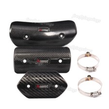 Universal Motorcycle Guard Heat Shield Cover Carbon Fiber Exhaust Pipe Connector