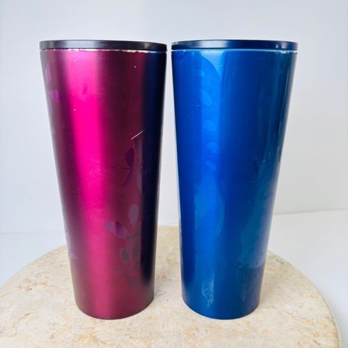 Starbucks 24oz Tumbler Set Chipped 2020 Plum Rose Undersea Blue - Bild 2 von 8