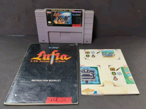Lufia & the Fortress of Doom (Super Nintendo 1993) Game Map & Manual Authentic