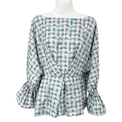 NWT Kimberly Goldson Plaid Peplum Top size Small
