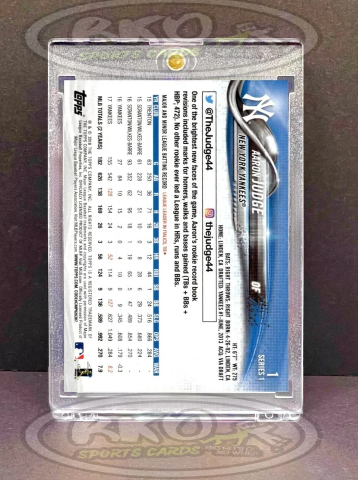 Aaron Judge RARE ROOKIE RC TOPPS INVESTMENT CARD BATTING MVP YANKEES MINT - Image 2 of 4