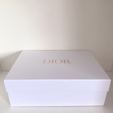 New Large Dior Storage Box Pebbled White With Gold Logo 12.5  x9  x4.5  