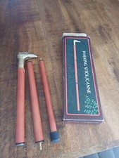 Ancienne Canne de marche Pommeau Laiton tête d'aigle / Oiseau - Démontable 89cm