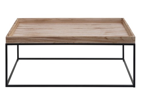 B-Ware Tavolino da Caffè MCW-K71, Legno Massello Metallo 46x110x60cm, Colore Naturale - Foto 6 di 11