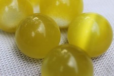 1 Yellow Fiber Optic Mineral Marble Sphere 19-21mm LISTING IS FOR 1 SPHERE