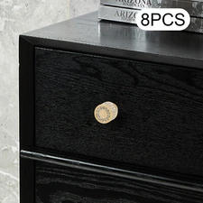 Brass Kithen Cabinet Knobs Dresser Drawer Round Pull Glass Door Switch Handles