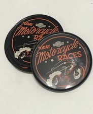 Harley Davidson Coaster Set of 4 Motorcycles Races Black Bar 4.25 inches 2628
