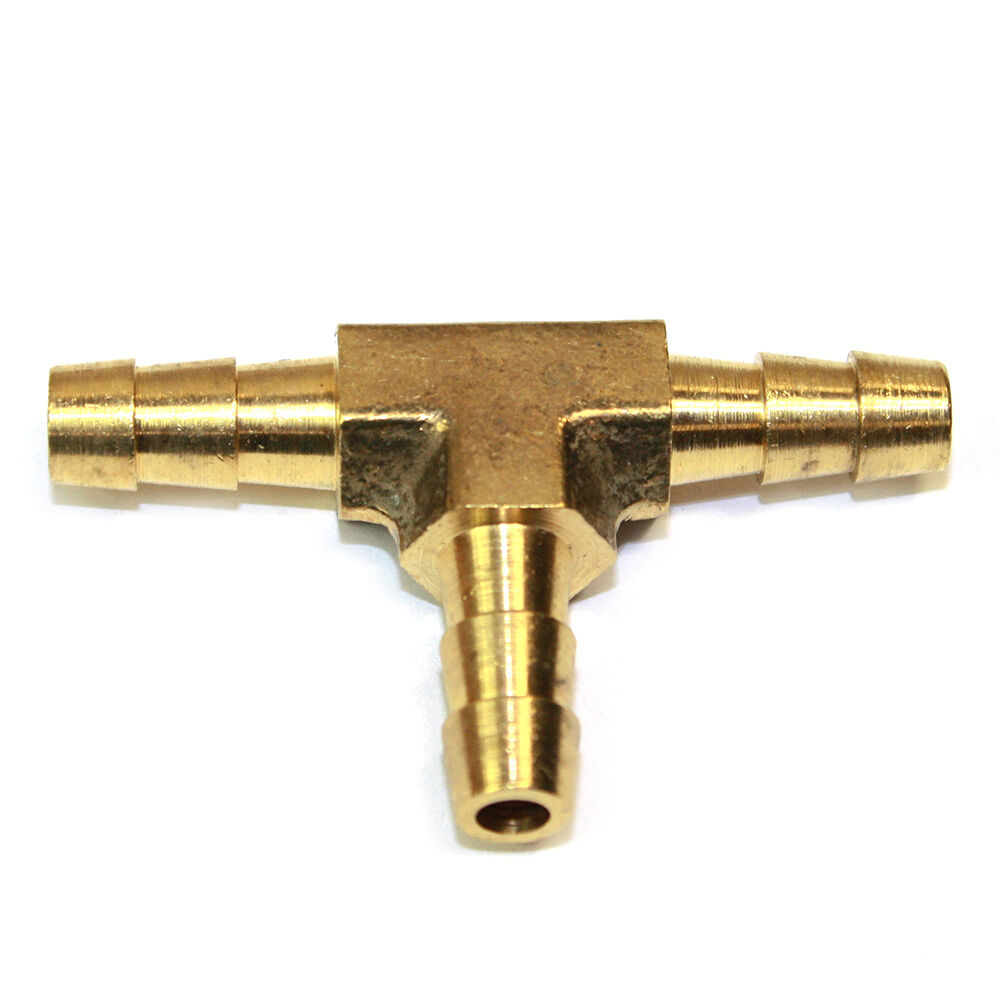 1/4" Barbed Brass Fuel Gas T-Fitting EMPI 43-4402 new