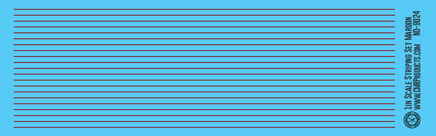 N Scale - Scale Striping Set 1in Maroon