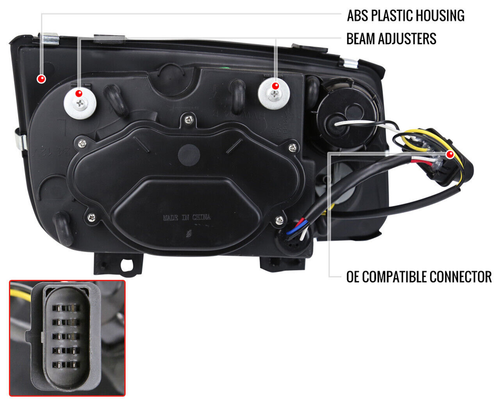 For 99-05 Volkswagen Jetta MK4 Bora Projector Halo LED DRL Headlight Black Smoke - Picture 3 of 3