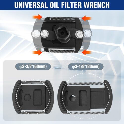 Herramientas universales de extracción de llaves de filtro de aceite WORKPRO ajustables con resorte de abrazadera automática - Imagen 2 de 9