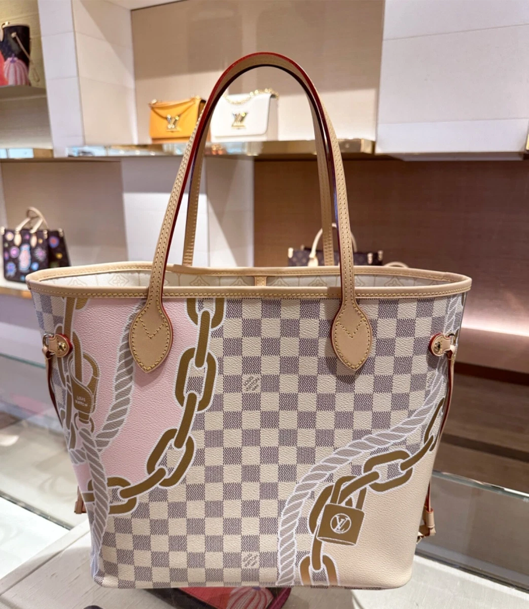 Lot - Louis Vuitton Neverfull MM Tote Bag, in Damier Azur coated canvas