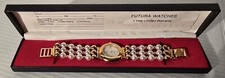 Reloj Futura Cuarzo Mujer Damas Tono Dorado Imitación Perlas con Caja Original