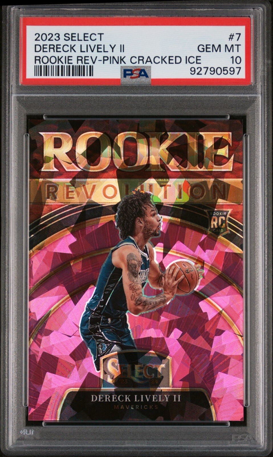 2023-24 Select Rookie Revolution Dereck Lively II Prizm Pink Ice 69/99 - PSA 10!