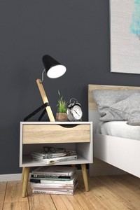 Tvilum Delta Collection 1 Drawer Nightstand In White Oak Finish 7539449ak New 840268107093 Ebay
