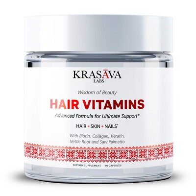 Hair Growth Vitamins with Biotin, Collagen, Keratin,Prevents Hair Loss, 90 Count