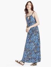 Lucky Brand Women's Indigo Floral Maxi Dress Blue 7W42823 XSm Extra Small