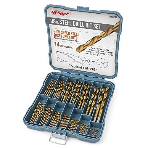 Hi-Spec Set di punte da trapano in una custodia. Per foratura fai-da-te (I7H)