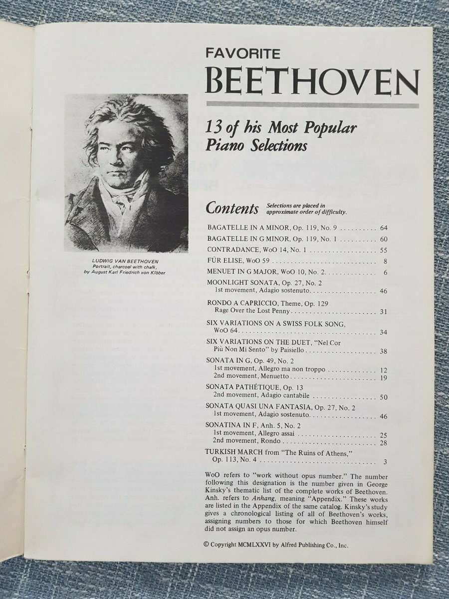 Beethoven 13 Of His Most Popular Piano Selections (Alfred