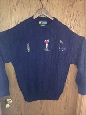 Vintage Golden Bear By Jack Nicklaus Embroidered Golf Sweater 100 Cotton
