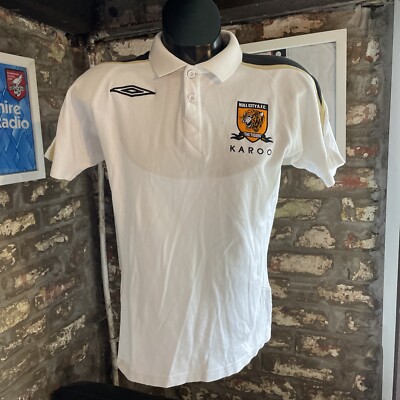 HULL CITY FOOTBALL UMBRO POLO SHIRT MEDIUM M GOLF