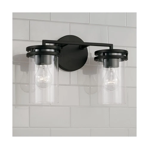 HomePlace Lighting 148721MB-539 Fuller Transitional Clear Glass Cylinder Vani... - Picture 2 of 6