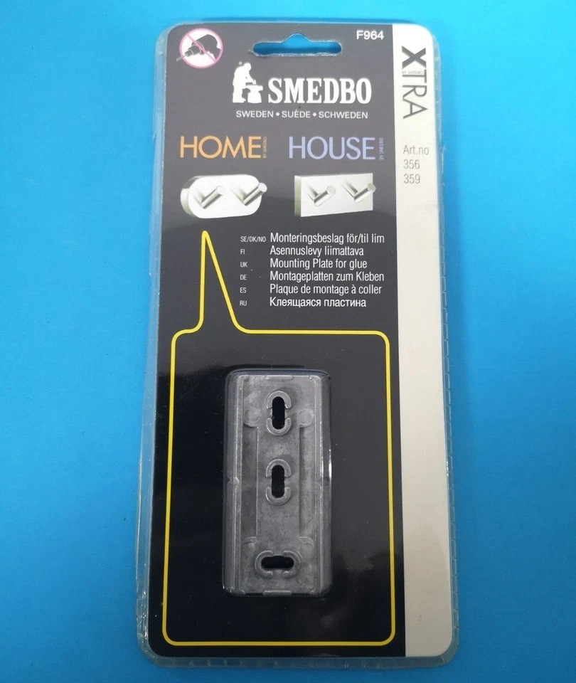 Smedbo XTRA Montageplatten Klebemontage F964 für Home House Hacken 356 359 - Bild 1 von 1