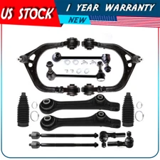 Front Upper Lower Control Arm w/ Ball Joints Tie Rod End For 11-19 Dodge Charger