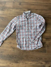 J. Crew Mens Small Blue Plaid Slim Fit Long Sleeve Button Up Shirt 