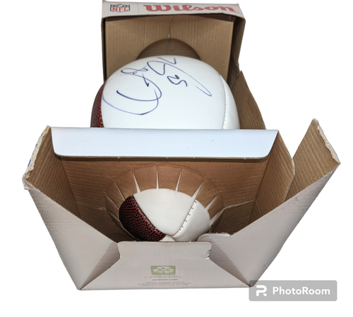 KC Chiefs UT Longhorns DERRICK JOHNSON Signed Football The Duke COA PSA/DNA New - Picture 6 of 8