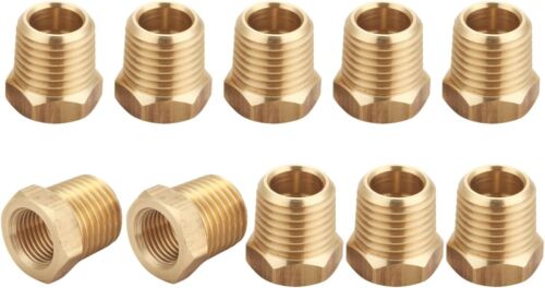 1/4 NPT Male Thread to 1/8 NPT Female Thread Brass Reducer Hex Pack of 10 New - 第 1/8 張圖片